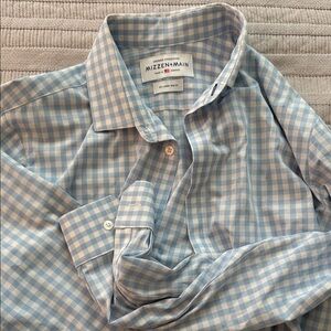 Mizzen+Main Light Blue Gingham Men's Shirt